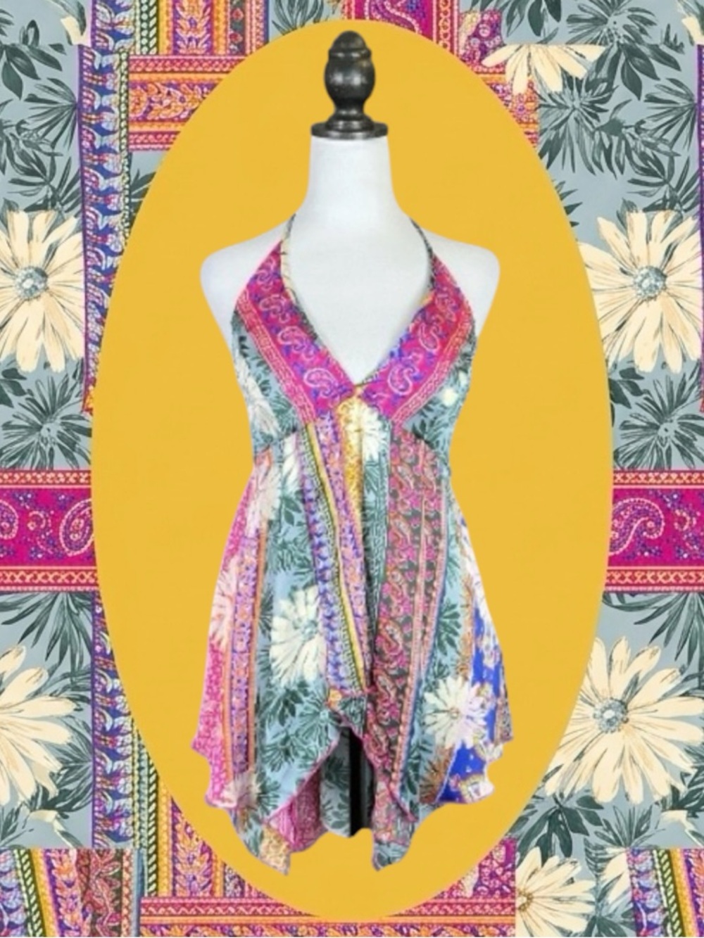 Urban Outfitters Silence + Noise NWT Festival Boho Multicolored Floral Top XL